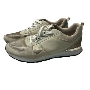 Zara Woman Sneakers Soft Leather Beige Athletic Colorblock Sbeakers, EU 42 (11)